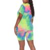 Maryia 2 Piece Outfits for Women V-Neck Yoga Top Blouse and Bodycon Cropped Short Pants Set High Waist Workout Tracksuit view 3