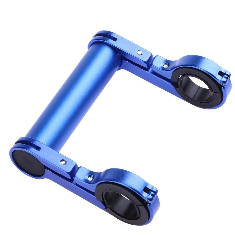 Bicycle Accessories 10cm Bike Handlebar Extender Bicycle Light Holder Carbon Fiber Lamp Computer Stand Bike Parts (Color : Blue)