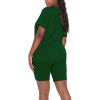 Maryia 2 Piece Outfits for Women V-Neck Yoga Top Blouse and Bodycon Cropped Short Pants Set High Waist Workout Tracksuit view 2