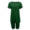 Maryia 2 Piece Outfits for Women V-Neck Yoga Top Blouse and Bodycon Cropped Short Pants Set High Waist Workout Tracksuit view 4