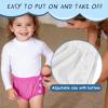 Durio Reusable Swim Diapers Washable Baby Swim Diaper Unisex Infant Toddler Swimming Diapers B White & Rose 6-12 Months view 3