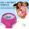 Durio Reusable Swim Diapers Washable Baby Swim Diaper Unisex Infant Toddler Swimming Diapers B White & Rose 6-12 Months view 4
