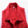 loveimgs Women's Fashion Sleeveless Regular Fit Lightweight Button Front Candy Color Ripped Denim Vest Jacket Pockets (Red, XX-Large) view 4