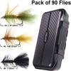 wifreo 30/90PCS Wooly Bugger Fly Fishing Lures Streamer Assortment with Waterproof Fly Box view 2