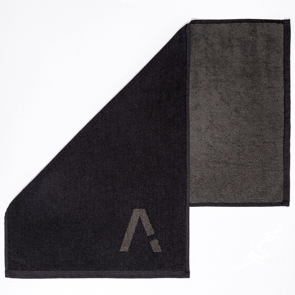 Aurora Athletica Black Organic Cotton Gym Towel for Men and Women - Silver Infused Sweat Towel, 500 GSM, 31.5"x15.75" - Soft Absorbent Workout Towel for Gym Yoga Sports, Exercise Towel