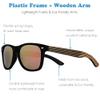 AN SWALLOW Mens Polarized Wood Sunglasses for Men Women, Womens Sunglasses Wooden Sides Bamboo Glasses (Wooden Sides, Rose Gold Lens) view 2