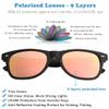 AN SWALLOW Mens Polarized Wood Sunglasses for Men Women, Womens Sunglasses Wooden Sides Bamboo Glasses (Wooden Sides, Rose Gold Lens) view 3