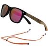 AN SWALLOW Mens Polarized Wood Sunglasses for Men Women, Womens Sunglasses Wooden Sides Bamboo Glasses (Wooden Sides, Pink Lens) view 1