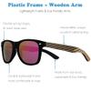 AN SWALLOW Mens Polarized Wood Sunglasses for Men Women, Womens Sunglasses Wooden Sides Bamboo Glasses (Wooden Sides, Pink Lens) view 2