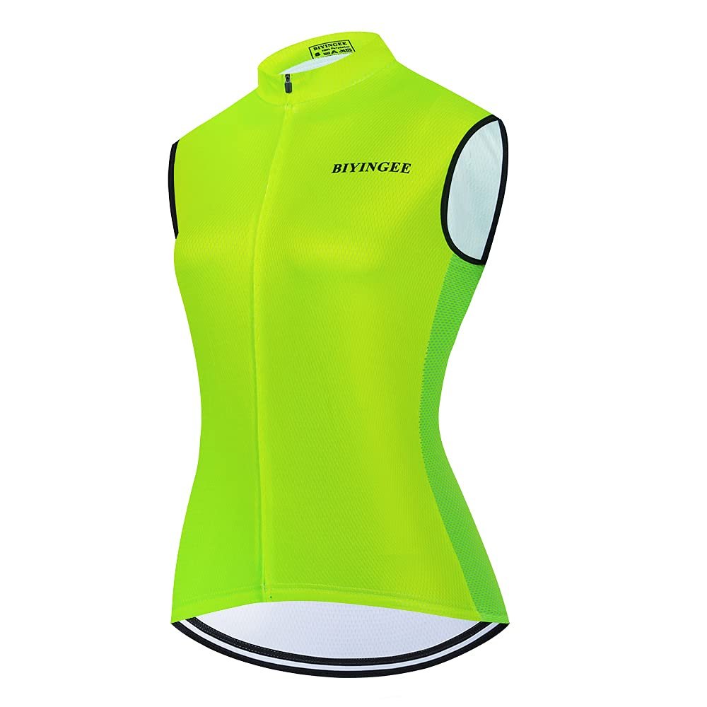 BIYINGEE Women's Cycling Vest Reflective Fluorescence Green Size M