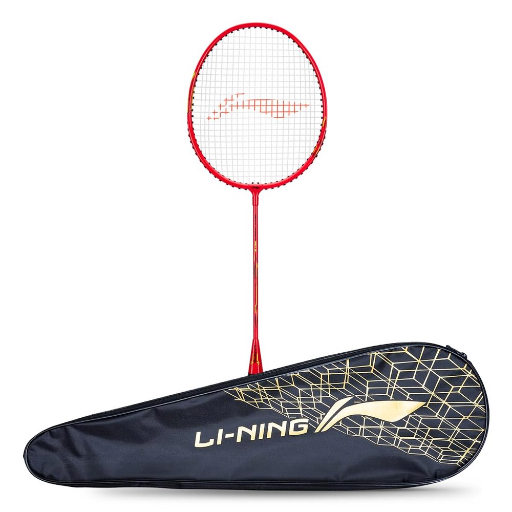 Li-Ning Badminton Mega Power 8 Racket (Aluminum, Navy/Pink, 95g, 24 Lbs Tension)