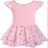 DANSHOW Ballet Leotards for Girls Dance Skirted Leotard Kids Ballet Tutu Dress Toddler Shiny Ruffle Sleeve Dancewear(40431-08-XL) view 2