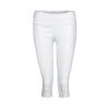 Maryia Womens Capris Yoga Pants Workout Elastic Waist Running Cropped Leggings Comfy Loose Lounge Tummy Control Tights White view 2