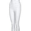 Maryia Womens Capris Yoga Pants Workout Elastic Waist Running Cropped Leggings Comfy Loose Lounge Tummy Control Tights White view 3