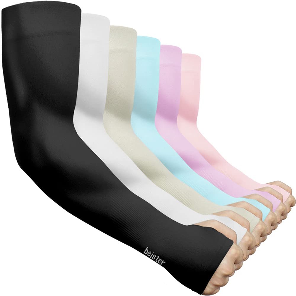 beister 6/3 Pairs UV Protection Cooling Arm Sleeves for Women Men, Long Sunblock Protective Cycling Arm Cover