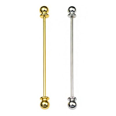 2-Piece Collar Pin & Bar Set - Shirt Collar Tie Pins for Men - Wedding & Business (Silver, Golden)