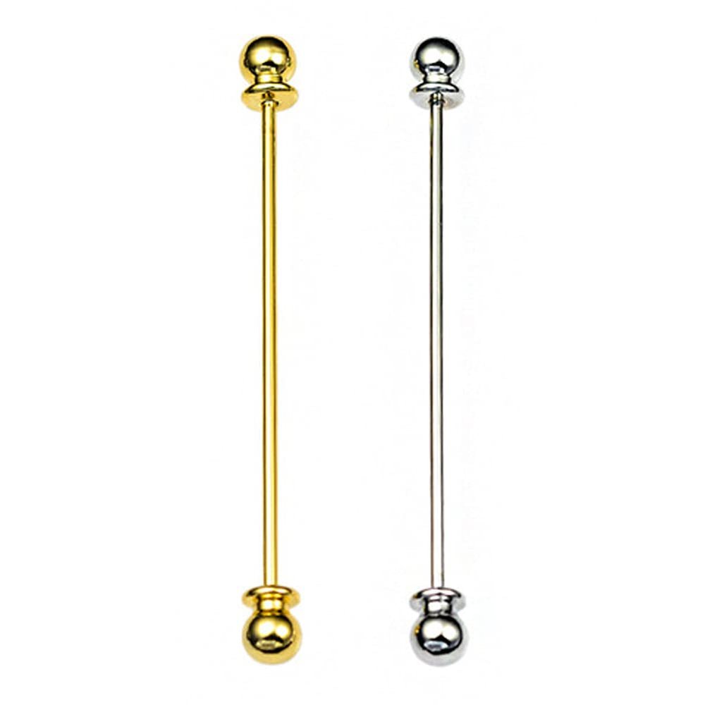 2-Piece Collar Pin & Bar Set - Shirt Collar Tie Pins for Men - Wedding & Business (Silver, Golden)