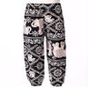 Jizyo Girls Boys Vintage Happie Harem Pants Elastic Waist Summer Beach Trousers Yoga Sports Dance Pilates Bloomers for 3-12Y Chain Elephant 3-4 Years view 4