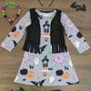 1-6T Toddler Kids Baby Girls Halloween Outfits Ghost Pumpkin Print Long Sleeve Dress Winter Clothes (Blue, 4-5 T) view 2