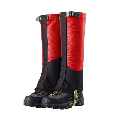 LYLFF Snow Leg Gaiters, Breathable, Waterproof, Anti-Snake Bite, 600D Tear-Resistant Oxford Cloth, Suitable for Hiking, Skiing, Hiking, Hunting and Mountaineering (Color : Red, Size : One Size)