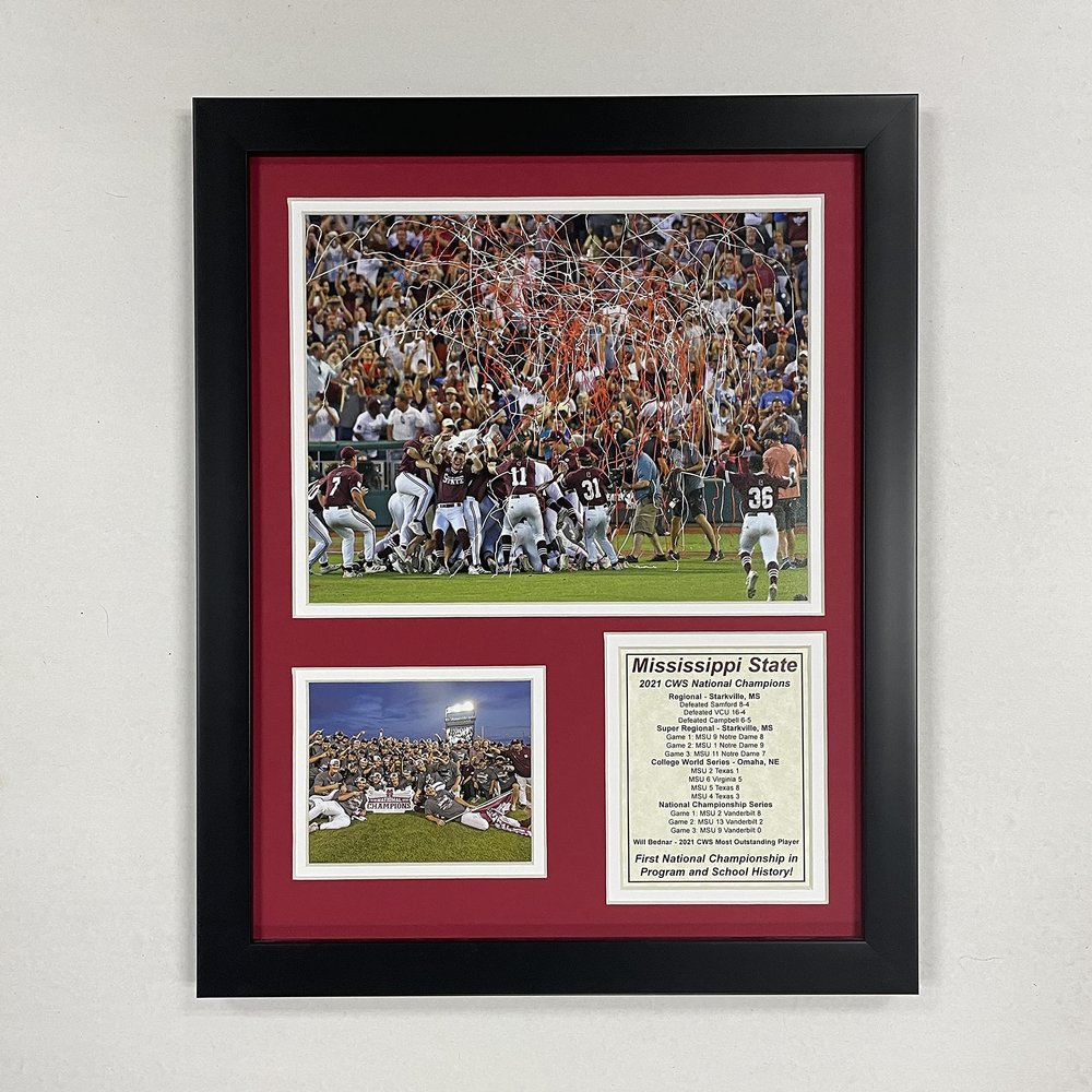 Legends Never Die, Inc. Mississippi State Bulldogs Baseball | 2021 CWS National Champions | 12"x15" Framed Photo Collage