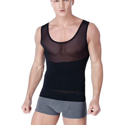 Mens Slimming Body Shaper Vest Chest Compression Shirt Abs Abdomen Slim Tank Top Undershirt Shaper M-3XL(Color:,Size:M)