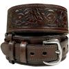10579 Western Floral Tooled Engraved Genuine Full Grain Leather Ranger Belt (Brown, 44) view 1