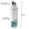 NineFit Basics Natural Crystal Quartz Gravel Gemstone Healing Glass Energy Elixir Water Drink Bottle with Rose Gravel Stone, Aventurine Quartz, 400ml view 2