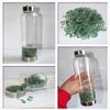 NineFit Basics Natural Crystal Quartz Gravel Gemstone Healing Glass Energy Elixir Water Drink Bottle with Rose Gravel Stone, Aventurine Quartz, 400ml view 3