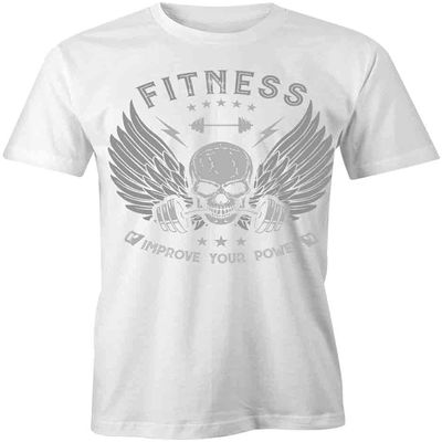 Fitness Improve Your Power T-Shirt | White, Printed Tees, Graphic Tshirts