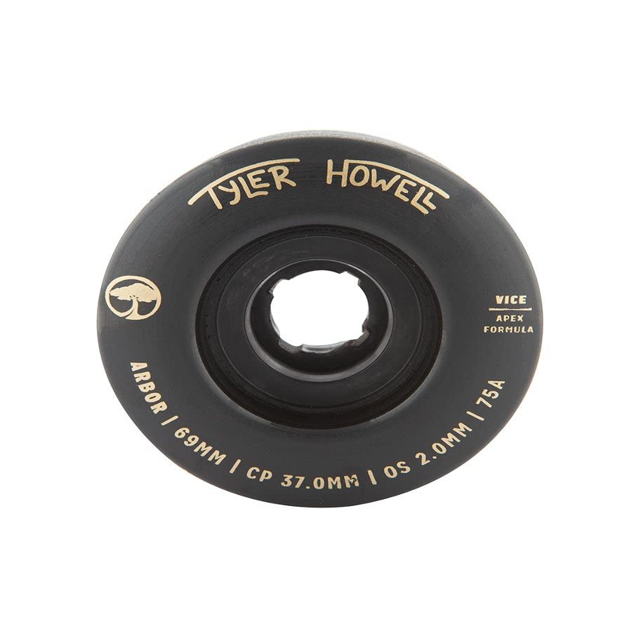 Arbor Skateboards Vice Tyler Howell 75a Longboard Wheels - Black - 69mm