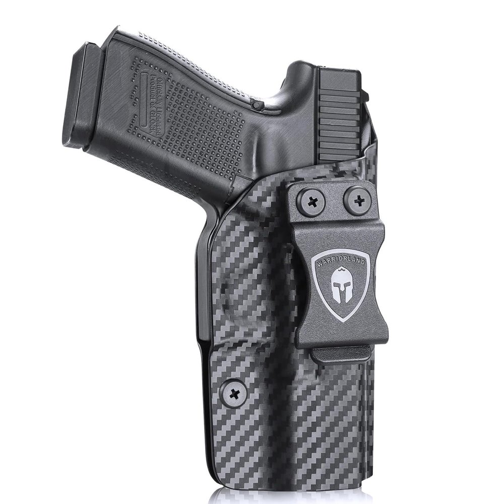 WARRIORLAND IWB Carbon Fiber Kydex Holster, Compatible with Glock 17 19 19X 44 45 Gen 3 4 5 & Glock 23 32 Gen 3 4 Pistol, Inside Waistband Concealed Carry, Adj. Cant & Retention