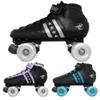 Bont Roller Skates - Children's Quadstar with Glow Light Up Led Wheels - Indoor and Outdoor - Boys - Girls - Kids (Black Silver, 3.5) view 1
