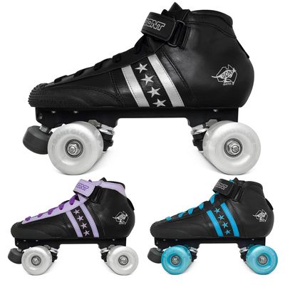 Bont Roller Skates - Children's Quadstar with Glow Light Up Led Wheels - Indoor and Outdoor - Boys - Girls - Kids (Black Silver, 2.5)