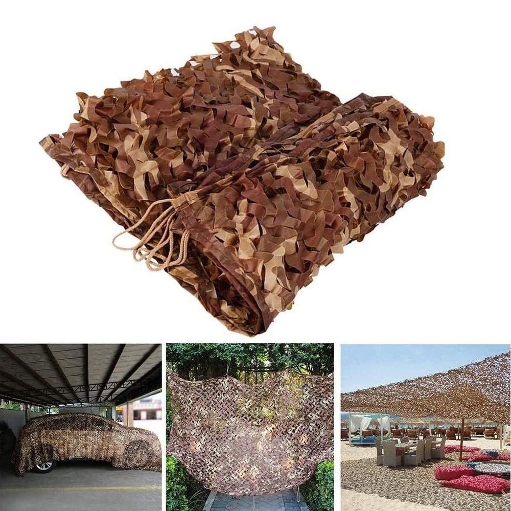LGLFDJ Camo Netting with Mesh Backing, Hunting Blinds Desert Military Woodland Camouflage Net Bike Camo Shade Netting Blind for Hunting Camping Shelters Lightweight and Durable Camo Net