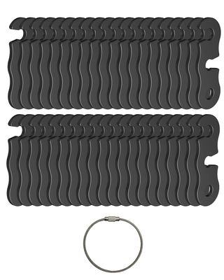 Rope Tensioner Aluminum Alloy Camping Tent Guyline Cord Adjuster Camping of Gear for Camping, Hiking, Backpacking Ultralight Tent Stakes Guy Lines (Black, 40 Pack)