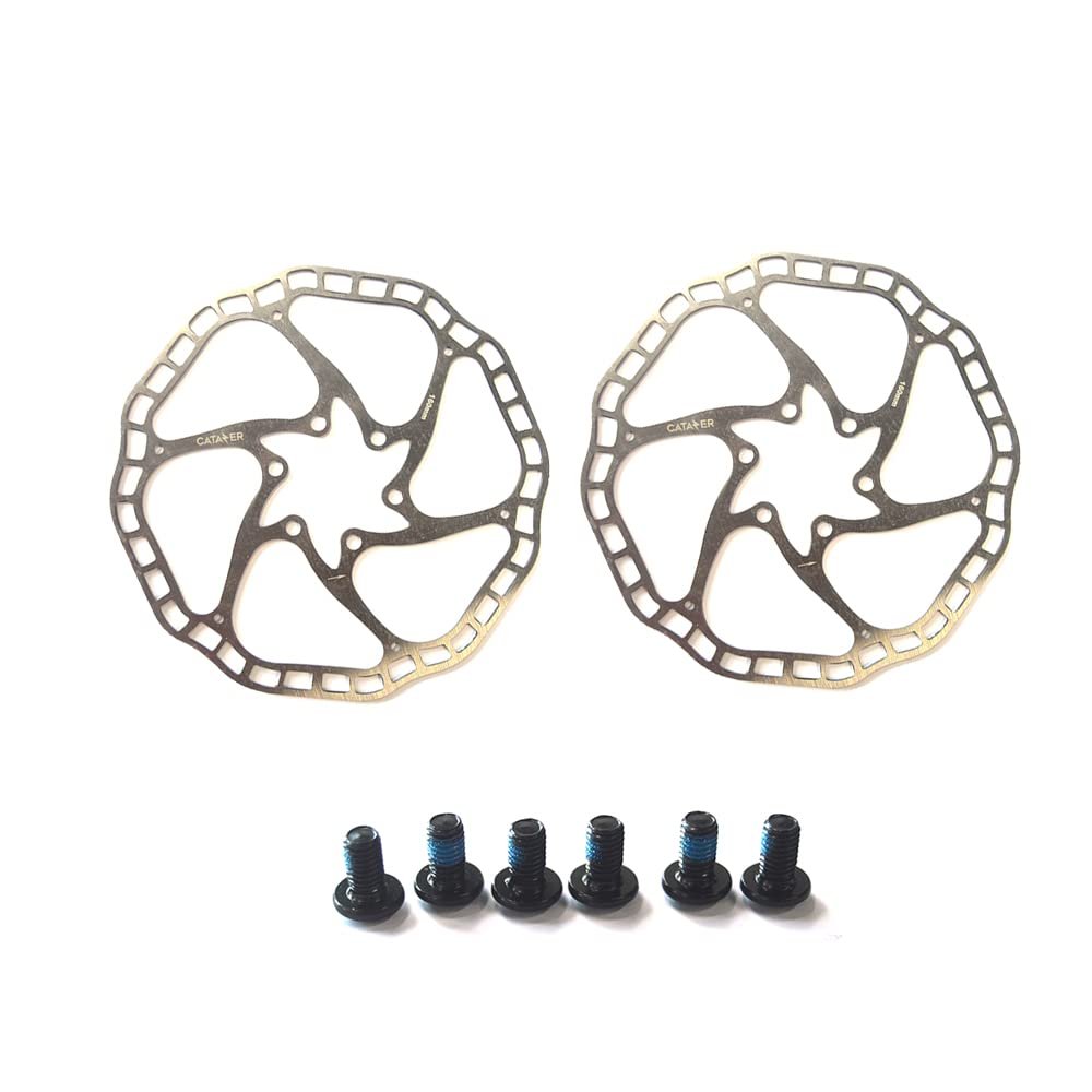 CATAZER lightweight Bicycle Hydraulic Disc Brake Rotors MTB Road Racing Bike Brake Disc Rotors 160mm 44mm 6 Bolts (2 pcs)