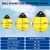 VEITHI 1 Pack 15 x 18 in Yellow Mooring Buoy Boat Buoy Balls Anchor Buoy Float Round Boat Fenders,Vinyl Inflatable Anchor Ball for Boat with Pump,Large Dock Bumpers for Lake/Anchoring/Marker view 2