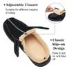 EVGLOW Mens Slippers Plantar Fasciitis with Arch Support Suede Leather Orthopedic Male Slippers Orthotic House Non Slip Diabetic Adjustable Indoor Outdoor Foot Pain Relief Christmas All Black Size 12 view 4