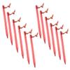 ciciTree 12Pcs Titanium Alloy Tent Nail Pegs Stakes with Rope Lightweight Camping Red view 1