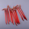 ciciTree 12Pcs Titanium Alloy Tent Nail Pegs Stakes with Rope Lightweight Camping Red view 4