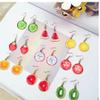 1pair Fruits Earrings Fruit Ear Stud Funny Cute Earrings Orange Drops Dangle for Women view 3