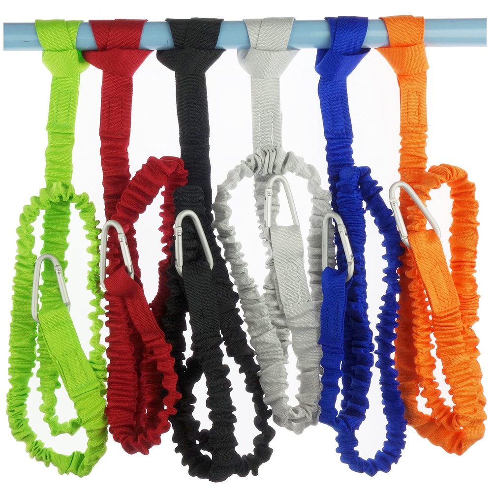 Kasteco 6 Pack Stretchable Paddle Leash Paddle Holder Tool Lanyard for Kayak and Paddles, Fishing Poles Rods