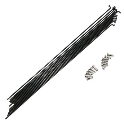Pro Bamboo Kitchen 12pcs Black 304 Stainless Steel Spokes and Nipples 260mm Mountain Bike/Road Bike 14G Spokes with 12mm Copper Cap