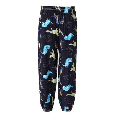 Oyolan Kid Girls Bohemian Harem Pants Smocked Boho Pants Casual Loose Hippie Trousers Dance Pilates Bottoms Dinosaur 9-10 Years