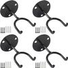 ROYHOO 4PCS Baseball Bat Display Holders - Multipurpose Sturdy Wall Mounted Rack for Memorabilia - Hooks for Softball - Black Hanger view 1