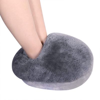 Linkidea Electric Heated Foot Warmers USB Slippers for Men and Women, Heating Pad Feet Warmer, Gray