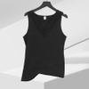 Womens Tank Top Camisoles with Premium Cotton Italian Design - Trimmed with Flower Lace on Neckline (921-Black, XXL) view 2