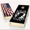 American Flag & POW MIA Cornhole Board Vinyl Wrap Laminated Sticker Set Decal view 1