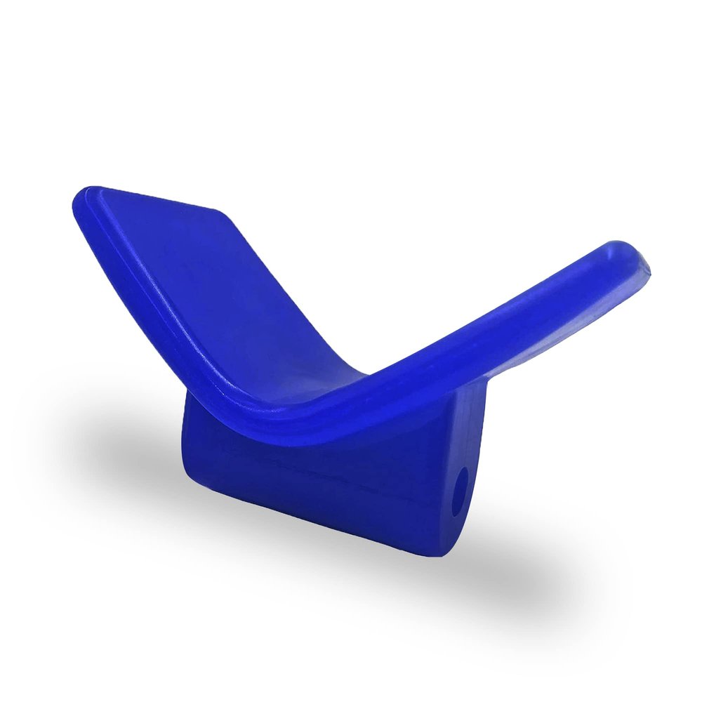 COLOFULWAY 3" Boat Trailer Y Bow Stop, Poly Marine V Bow Stop fits 3" Bracket with 1/2" Shaft (Blue)